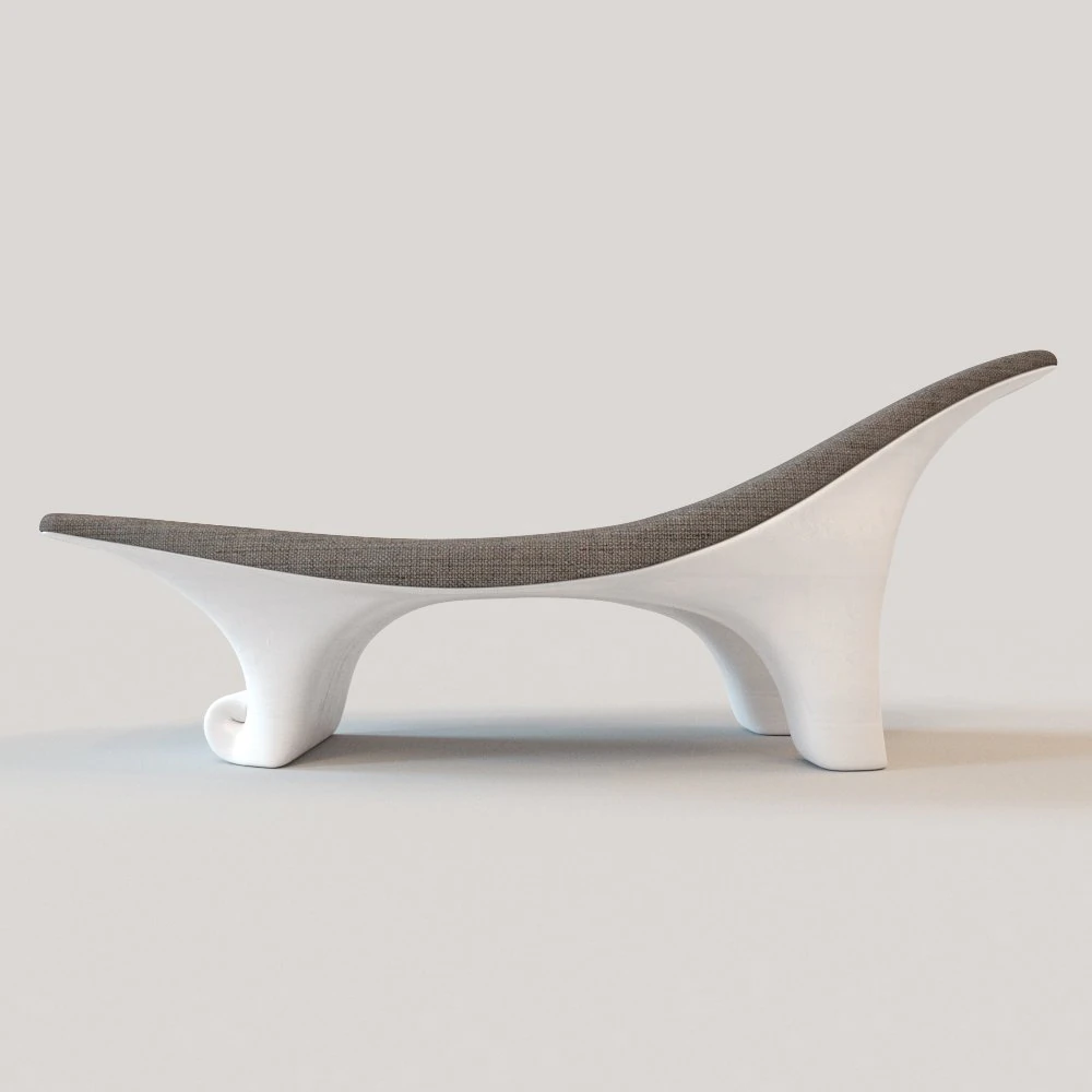 wave wooden lounge 3D Model .c4d .max .obj .3ds .fbx .stl .blend 