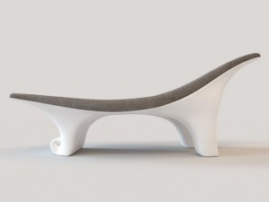 wave wooden lounge 3D Model