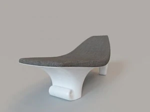 wave wooden lounge 3D Model