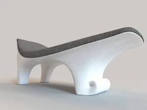 wave wooden lounge 3D Model