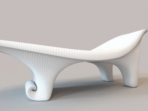wave wooden lounge 3D-Modell
