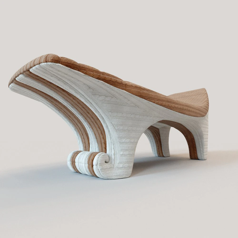 wave knitted lounge 3D Model .c4d .max .obj .3ds .fbx .stl .blend 