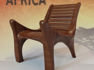 african chair Modello 3D