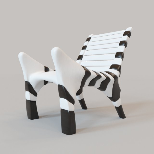 zebra chair 3D Model .c4d .max .obj .3ds .fbx .stl .blend