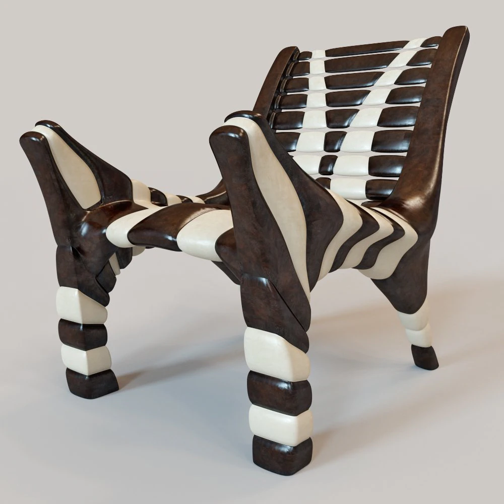 african chair 2 3D Model .c4d .max .obj .3ds .fbx .stl .blend