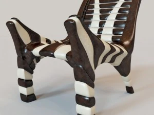 afrikanischer Stuhl 2 3D Modell