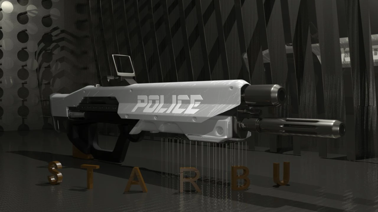 guncyberpunk2077 3D Model .c4d .max .obj .3ds .fbx .stl .blend