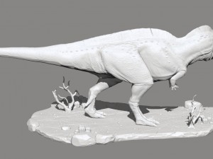 acrocanthosaurus with desert pedestal high quality Model Cetak 3D