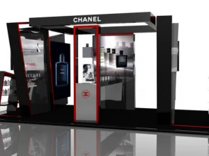 estande de exposi&ccedil;&atilde;o chanel Modelo 3D