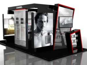 estande de exposi&ccedil;&atilde;o chanel Modelo 3D