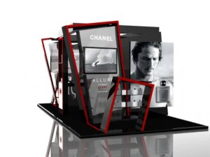 estande de exposi&ccedil;&atilde;o chanel Modelo 3D