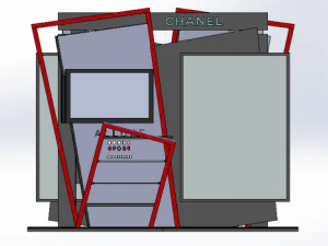 estande de exposi&ccedil;&atilde;o chanel Modelo 3D