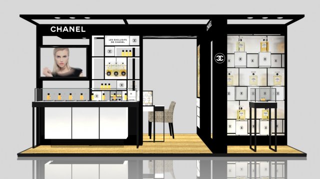 exhibition stand of chanel in gum 3D Model .c4d .max .obj .3ds .fbx .stl .blend 