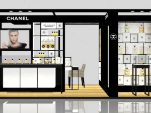 estande de exposi&ccedil;&atilde;o da Chanel em goma Modelo 3D