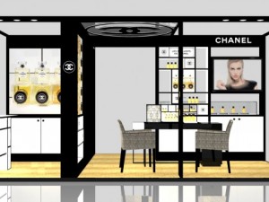 exhibition stand of chanel in gum 3D Model