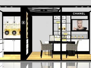 exhibition stand of chanel in gum 3D Model