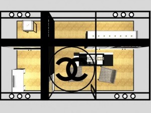 exhibition stand of chanel in gum 3D Model
