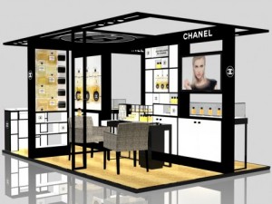 exhibition stand of chanel in gum 3D Model