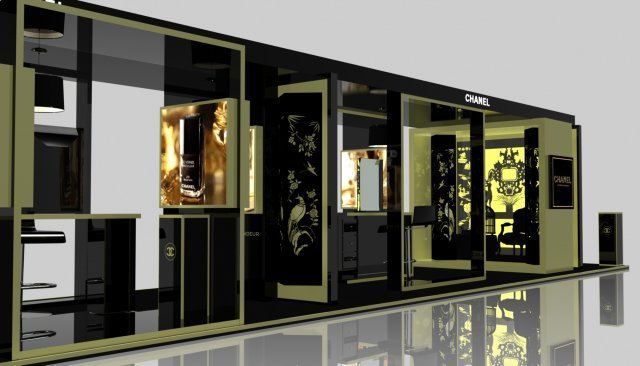 exhibition stand of chanel in gummoscow 3D 모델 .c4d .max .obj .3ds .fbx .stl .blend 