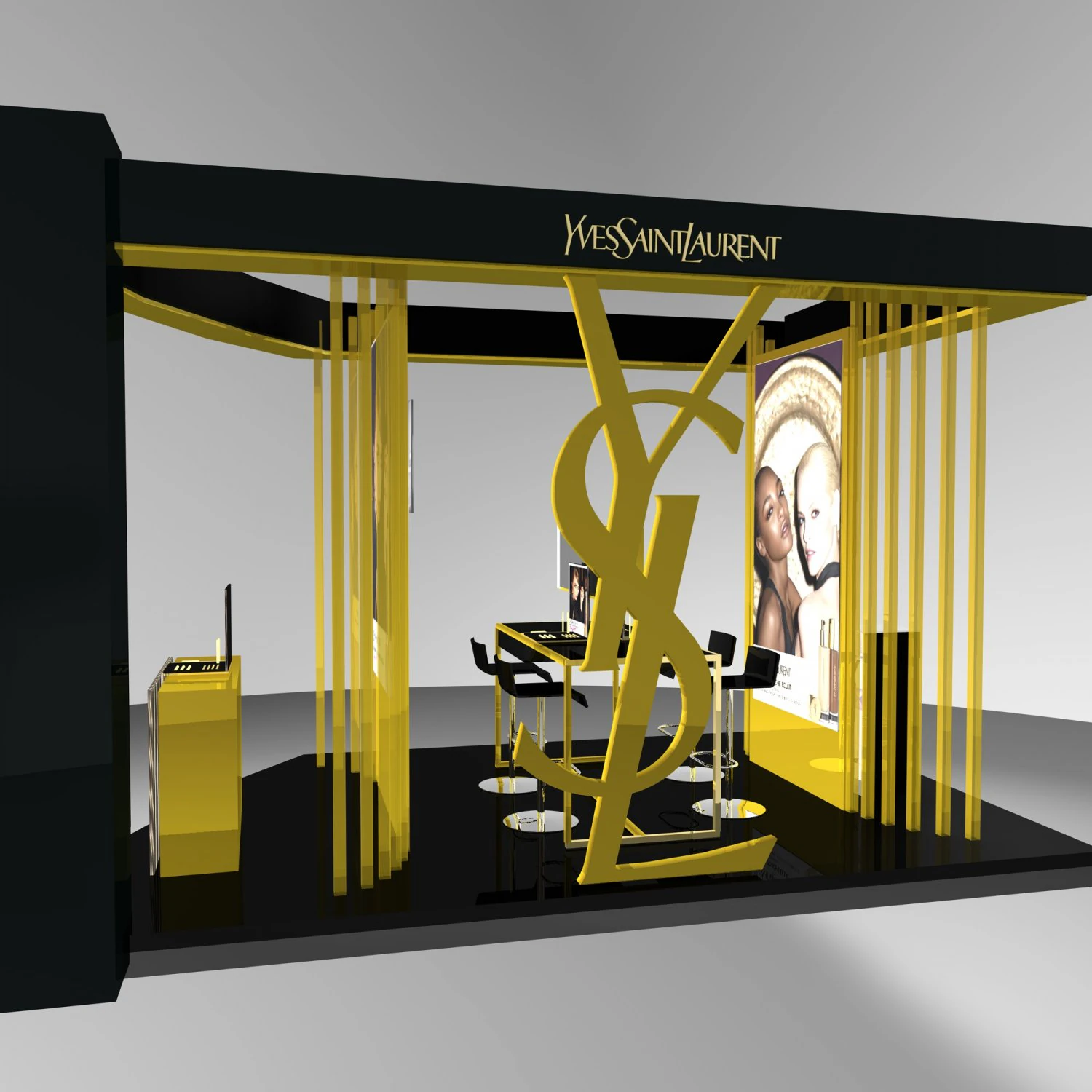 ysl stand atrium 3D Model .c4d .max .obj .3ds .fbx .stl .blend 