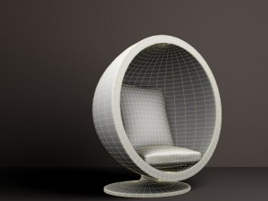 egg chair furniture prop 3D Model