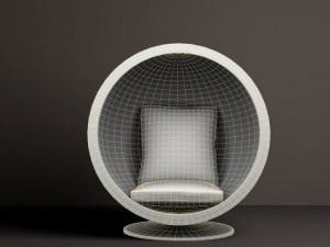 egg chair furniture prop 3D Model