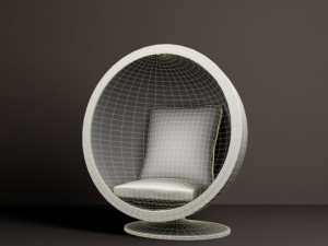 egg chair furniture prop 3D Model