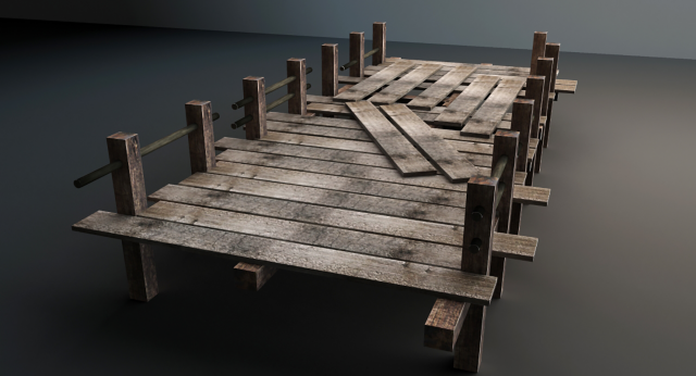 wood bridge Modelo 3D .c4d .max .obj .3ds .fbx .stl .blend 