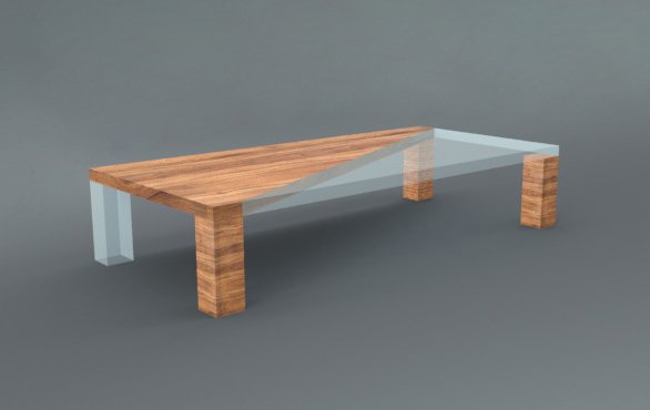 wooden glass table 3D 모델 .c4d .max .obj .3ds .fbx .stl .blend 