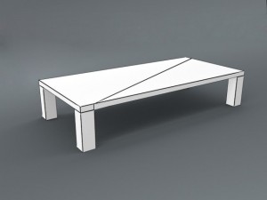 wooden glass table 3D 모델