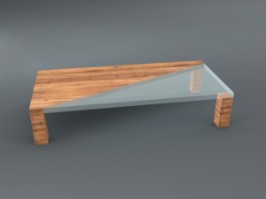 wooden glass table 3D 모델