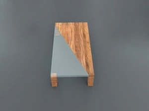 деревянный стеклянный стол 3D Модель