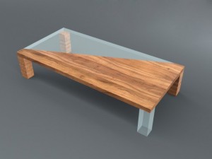 wooden glass table 3D 모델
