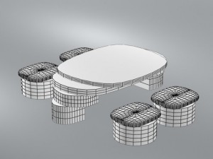 wooden table  chairs Modelo 3D