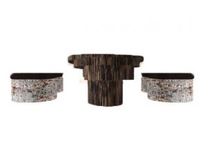 wooden table  chairs 3D Model