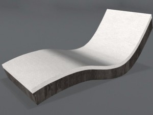 wooden sunbed set 3Dモデル