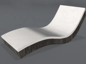 wooden sunbed set 3D Model