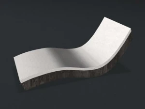 wooden sunbed set 3D Model
