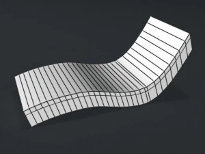 wooden sunbed set 3D Model