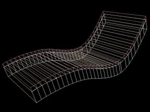 wooden sunbed set 3D Model