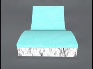 wooden sunbed set 3D Model
