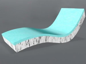 wooden sunbed set 3D Model