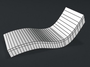 wooden sunbed set 3D 모델