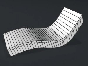 wooden sunbed set 3D Model