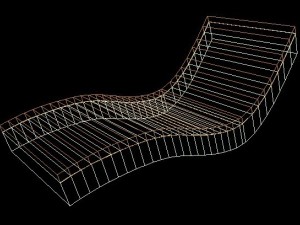 wooden sunbed set 3D 모델