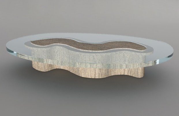 wooden glass table 3D-Modell .c4d .max .obj .3ds .fbx .stl .blend 