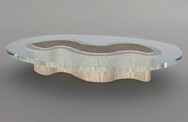 wooden glass table 3D Model .c4d .max .obj .3ds .fbx .stl .blend