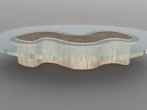wooden glass table 3D Model