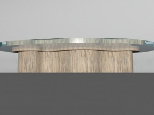 wooden glass table 3D-Modell