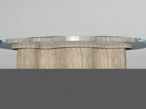 wooden glass table 3D Model
